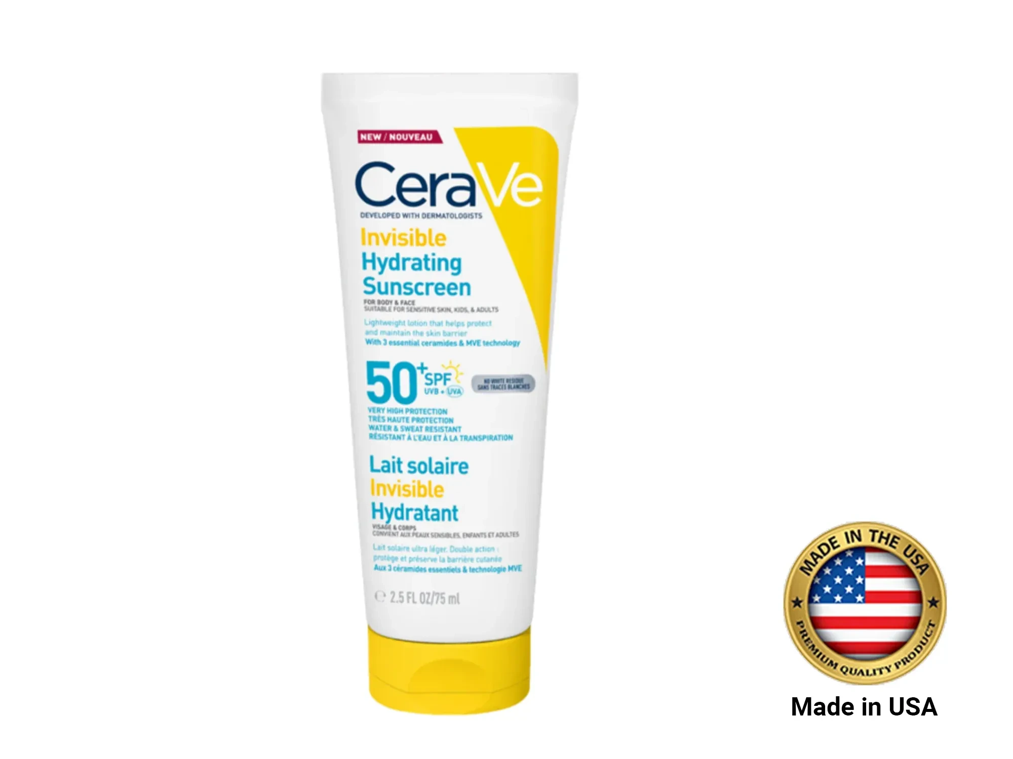 Cerave Invisible Hydrating Sunscreen SPF 50+ 75ml